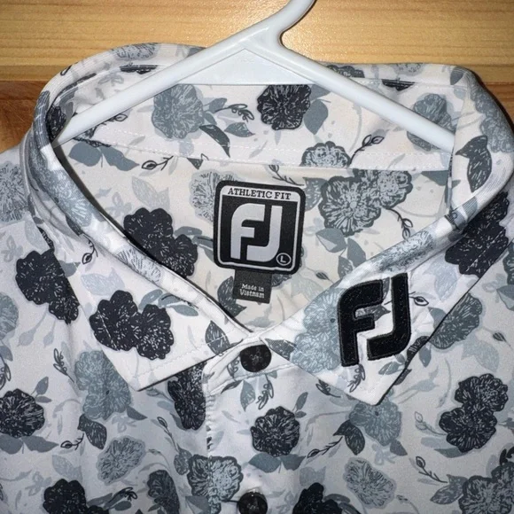 FootJoy Black and White Floral Polo Shirt - Picture 3 of 3